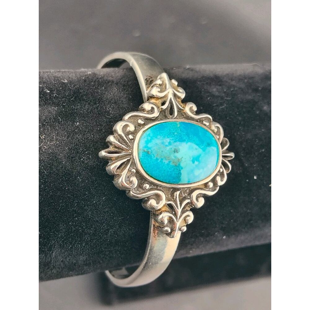 Vintage Barse Sterling Silver Turquoise Cuff Bracelet - 1.2oz